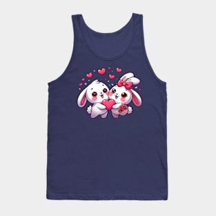 Valentines day kawaii bunnies in love Tank Top